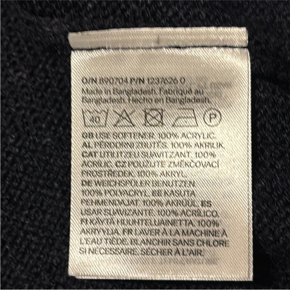 H&M Short V-neck sweater vest sleeveless sweater navy blue white contrast large - Picture 6 of 11
